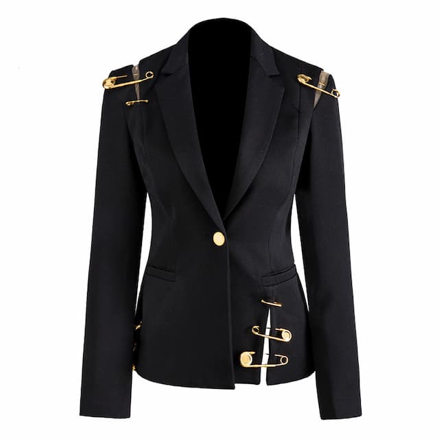 Blazer Jacket Hollow Out Patchwork Lace Up Women&#039;s Blazer Notched Long Sleeve Slim Elegant Female Suit 2020 Autumn