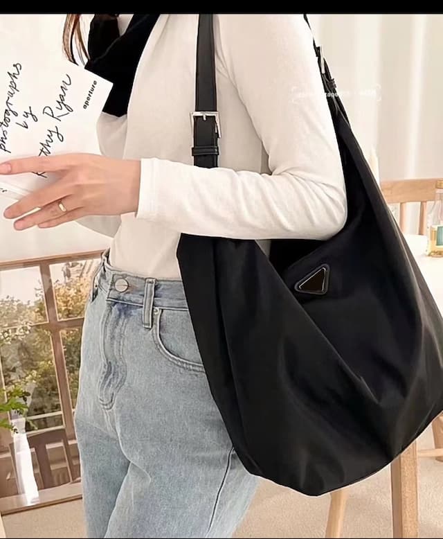Designer Large Black Women&#039;s Shoulder Bags Big Size Casual Tote Bag Quality Nylon Crossbody Bag Female Travel Shopper Totes